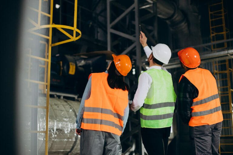 worker discussing about plant mainteance - the economic benefits of outsourcing plant maintenance services