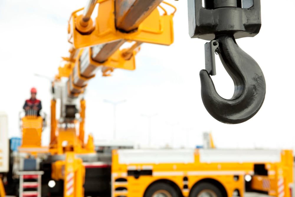 crane ready for lifting industrial equipment - how rigging rental can save you money on projects