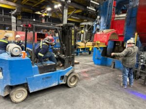 Internal Machinery Moving Relocating Equipment Across a Building